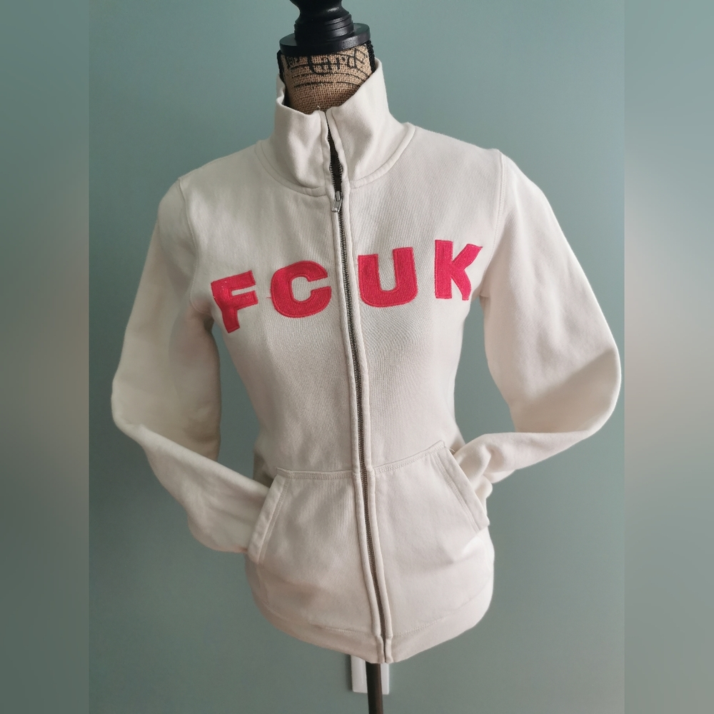 FCUK zippered long sleeve sweatshirt